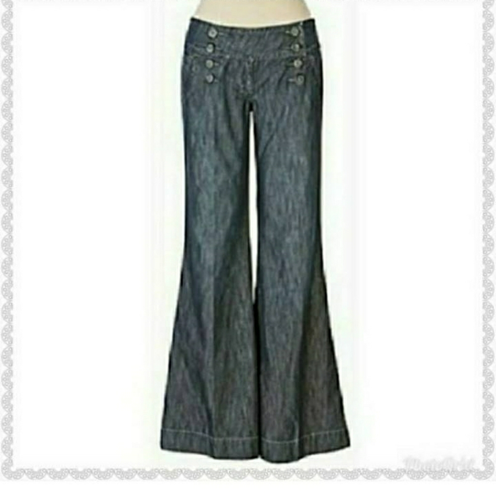 Anthropology sailors wide leg jeans